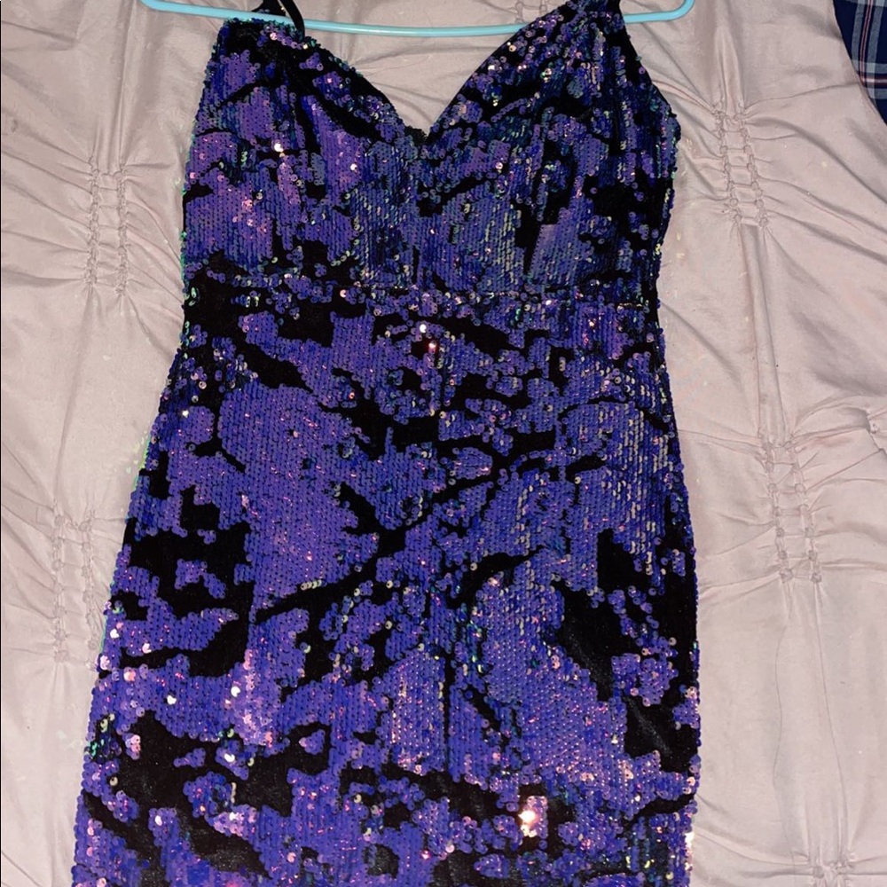 AKIRA Holographic mini dress